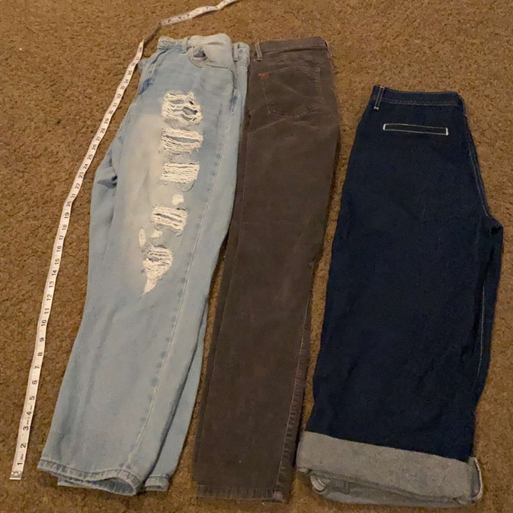 Three pairs of jeans
